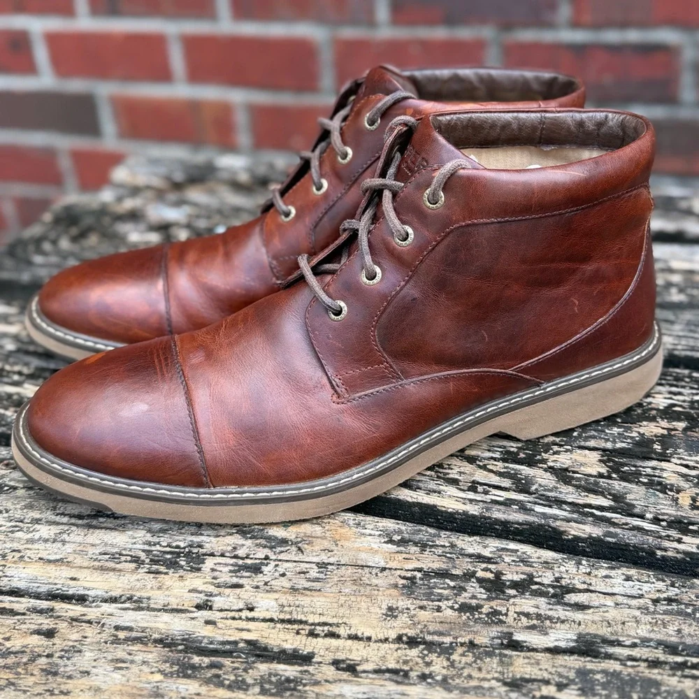 Sperry Top-Sider Commander Men's Sz 13 Brown Leather Oxford Chukka Boots T9